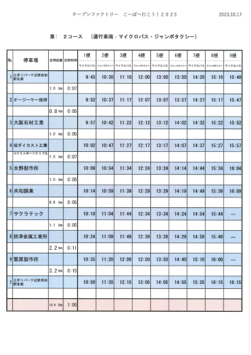 「こーばへ行こう！2023」 巡回バス 東2コース 時刻表.jpg